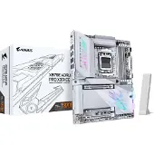 Gigabyte X870E AORUS PRO X3D ICE Mainboard – Unterstützt AMD Ryzen 9000 Prozessoren, 18+2+2-Phasen Digital-VRM, bis zu 9000 Hz DDR5 (OC), 2 x PCIe 5.0 + 2 x PCIe 4.0, Wi-Fi 7, 5 GbE LAN, USB 4