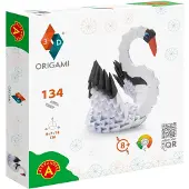 Alexander Origami 3D Bastelset Schwan aus Papier – Kein Kleben, kein Ausschneiden, mit Video-Anleitung