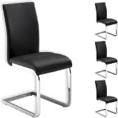 Idimex Stuhl Schwingstuhl Esszimmerstuhl Sitzgelegenheit LETICIA, schwarz, im 4er Pack