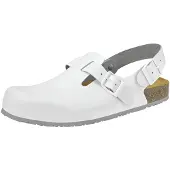 ABEBA Clog 8040 - Nature Glattleder weiß mit Korkfußbett
