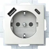 Busch-Jaeger SCHUKO/USB-Steckdose, USB-A+C balance SI, alpinweiß, 1 Stk.