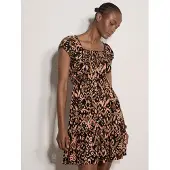 Apricot Druckkleid "Smokkleid" 1 tlg. mit Ikatmuster