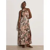 Apricot Maxikleid "Tropisches Midikleid" mit Bindeband, 2 tlg. mit Bindeband