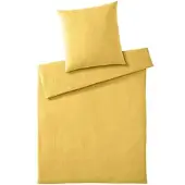 Elegante Musselin Bettwäsche Smooth 200x220 cm + 2x 80x80 cm | sonne - gelb