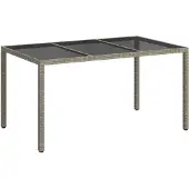 vidaXL Gartentisch Grau 150 x 90 x 75 cm Poly-Rattan