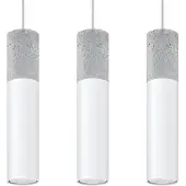 Sollux Hängeleuchte BORGIO 3L weiß 3xGU10 10W Stahl/Beton 90x6x45cm