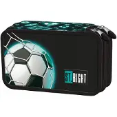 St. Majewski Neon Football STRIGHT Doppel-Federmäppchen mit Zubehör
