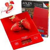 Adler AD3138R Digitale Küchenwaage 5kg Kapazität 1g Graduierung Rot