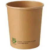 Papstar Suppenbecher pure, 940 ml, Ø 115 x 130 mm, 25 Stk., Frischfaser-Karton, kompostierbar, braun