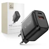 Tech-Protect Netzwerk-Ladegerät Nca30 Pd 30W / Qc3.0 Usb-A / Usb-C- Schwarz