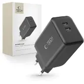 Tech-Protect Nc45W-Gan 2-Port Netzwerk-Ladegerät Pd45W Schwarz