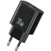 Usams CC316 T65 30W Wandladegerät 1xUSB-C 1xUSB-A Schnellladefunktion Schwarz