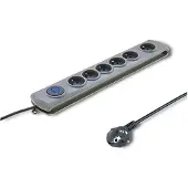 Qoltec 50199, 5 m, Drinnen, Typ E, Typ F, Abgewinkelt, Überlastschutz