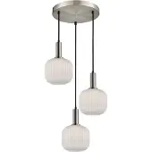 ITALUX Penzi 3-flammige Hängeleuchte, Silber/Weiß