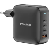 FoneKit GaN PD 165W Power Adapter, USB-A + 3 x USB-C, black