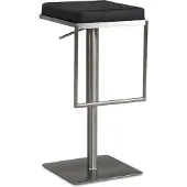 Wohnling Barhocker Schwarz Kunstleder Edelstahl Barstuhl Modern Tresenstuhl Drehbar Gepolstert Bistrohocker Metall Hoch Thekenhocker Höhenverstellbar