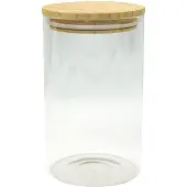 Fackelmann Nature 1,15 l Vorratsbehälter aus Glas mit Bambusdeckel