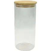 Fackelmann Nature 2 Liter Vorratsdose aus Glas mit Bambusdeckel