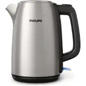 Philips Wasserkocher Viva Collection, 1.7 L, Leuchtanzeige, Klappdeckel + Kontrollanzeige, Metall (HD9351/90)