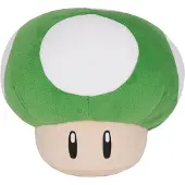 Oniverse , Plüschpilz 1-Up 16cm Super Mario Stil Weicher Polyester, Weiß / Grün