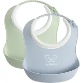 BabyBjörn Lätzchen-Set 2er-Pack, Hellgrün/Hellblau