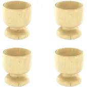 Fackelmann 4er Set Designer Eierbecher aus Holz Wood Edition