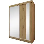 Beautysofa GAJA Kleiderschrank 160 cm mit Spiegel – Schwebetürenschrank 2-türig, Schlafzimmer Schrank, Artisan/Artisan ohne Schubkasteneinsätze
