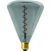 Näve LED Leuchtmittel "DILLY" E27/4W 19cm grau - E27, 4 Watt, 130 Lumen, 2200 Kelvin, aus Metall und Glas, grau – dimmbar