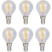Näve LED-Leuchtmittel "Daffy", Energieeffizienz: F, weiß, Ø:4,5cm, Leuchtmittel, 6er Set, dimmbar, 2700 Kelvin, LED-Leuchtmittel