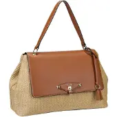 GUESS Schultertasche Maggie Straw Large Flap 27 x 18 x 8