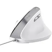 Trust Bayo II Vertikale Maus + RF 2.4GHz, Vorbeugung Gegen Mausarm/Tennisarm (RSI Syndrom), 70% Recyclingkunststoff, Kabell Ergonomische Maus PC, Laptop, Mac - Weiß
