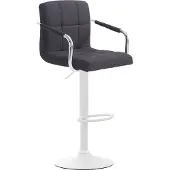 CLP Barhocker Lucy V2 Stoff höhenverstellbar und drehbar | Farbe schwarz Gestell Farbe weiß