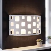 Licht-Erlebnisse Wandlampe Modern "Mallow" Weiß lackierter Stahl Wandleuchte Wohnzimmer Schlafzimmer Flur
