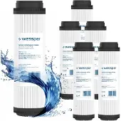 Wessper 6er Set 10-Zoll Wasserfilterkartuschen – Aktivkohle, Entkalkung & Ent-Eisenung