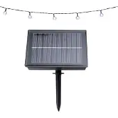 Grundig Solar Power Light String 9 M - 50 Lichter Lichterkette mit Solarpanel - Warmweißes Licht - 8 Modi - Schwarz