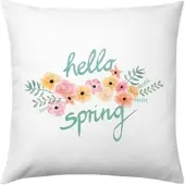 TRAUMSCHLAF Dekokissenhülle Hello Spring 40x40 cm - grün;orange;weiß