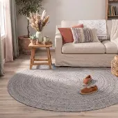 NATURL. Jute Teppich Rund - Fair Grau Ø 100 cm