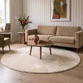 NATURL. Waschbarer Teppich Rund - Vivid Beige Ø 80 cm