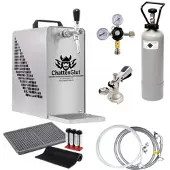 ChattenGlut SYS-25-1 Bierzapfanlage 1-leitig 25 L/h – Flach-Zapfkopf KEG Typ A – Komplettset mit gefüllter CO2-Flasche, sofort einsatzbereit