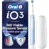 Oral-B iO Series 3 Elektrische Zahnbürste Ice Blue mit Reiseetui Set blau