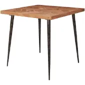 Wohnling Esszimmertisch 80x76x80 cm Massivholz Akazie / Metall Industrial Esstisch Massiv Klein Küchentisch Holztisch Esszimmer Kleiner Speisetisch
