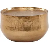 Wohnling Couchtisch Aluminium Gold 60x60x35 cm Wohnzimmertisch Hammerschlag Designer Sofatisch Rund Alu Orientalisch Runder Kaffeetisch Metall Klein