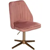 Wohnling Schreibtischstuhl Rosa Samt Drehstuhl mit Lehne Schalenstuhl 120 kg Höhenverstellbar Arbeitsstuhl ohne Rollen Stuhl Schreibtisch Home-Office