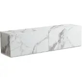 Wohnling Lowboard Hängend Marmor-Optik Weiß 120x30x30 cm TV-Schrank Fernsehtisch mit Klapptüren Modern Fernsehschrank Wand TV-Kommode Fernsehkommode