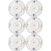 Villeroy & Boch Brotteller "Brotteller Vieux Luxembourg ø 15,5 cm 6er Set weiß-blau", bunt (weiß, blau), Speiseteller, Brotteller
