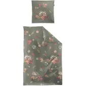 Irisette Feinbiber Bettwäsche Panda 8784 grün 155x220 cm + 80x80 cm