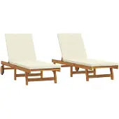 vidaXL Sonnenliege 2 stk. Massivholz Akazie Braun