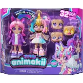 Bandai Anpassbare Puppe – – Animakii – HEA26348 – Einhorn und Fledermaus