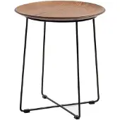 Kartell Al Wood Tisch, Esche dunkel/schwarz, 46 cm, Metall - , Al Wood, Schwarz, für Wohnzimmer, Metall, Design