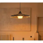 Nova Luce Pendelleuchte Capa E27 Natur Schwarz Rattan Ø60cm 9586520